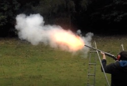 Clay Pigeon Shooting Gun in mid shot