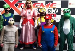 Stag group dressed up in Mario super karts fancy dress