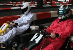 Indoor Karting drivers on the start line