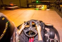 Onboard an indoor kart