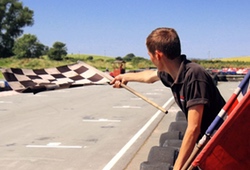 The Chequered Flag on an outdoor go kart track