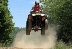 Quad Bike Racing in Newquay, quad bike gets some air