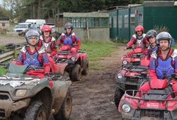 Stag party going out on quad bikes 